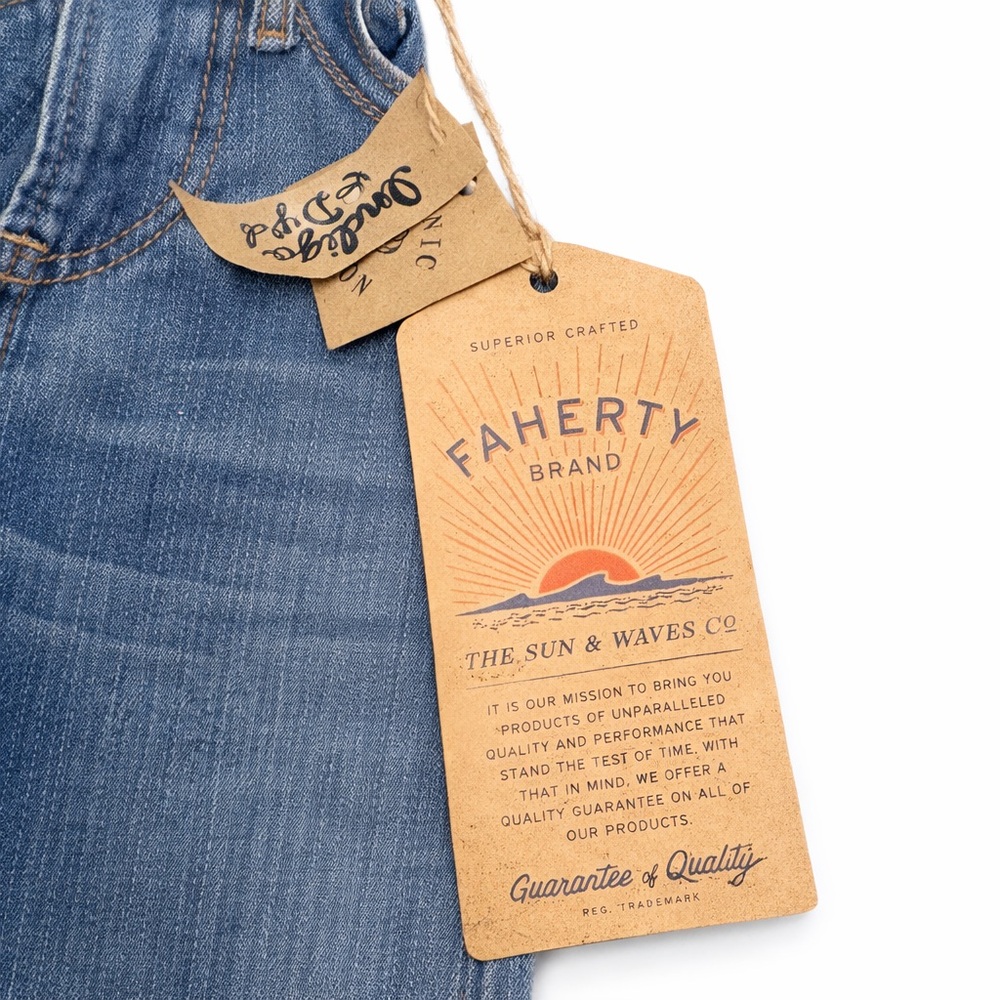 Faherty Light Blue Wide-Leg Jeans - Picture 3 of 16